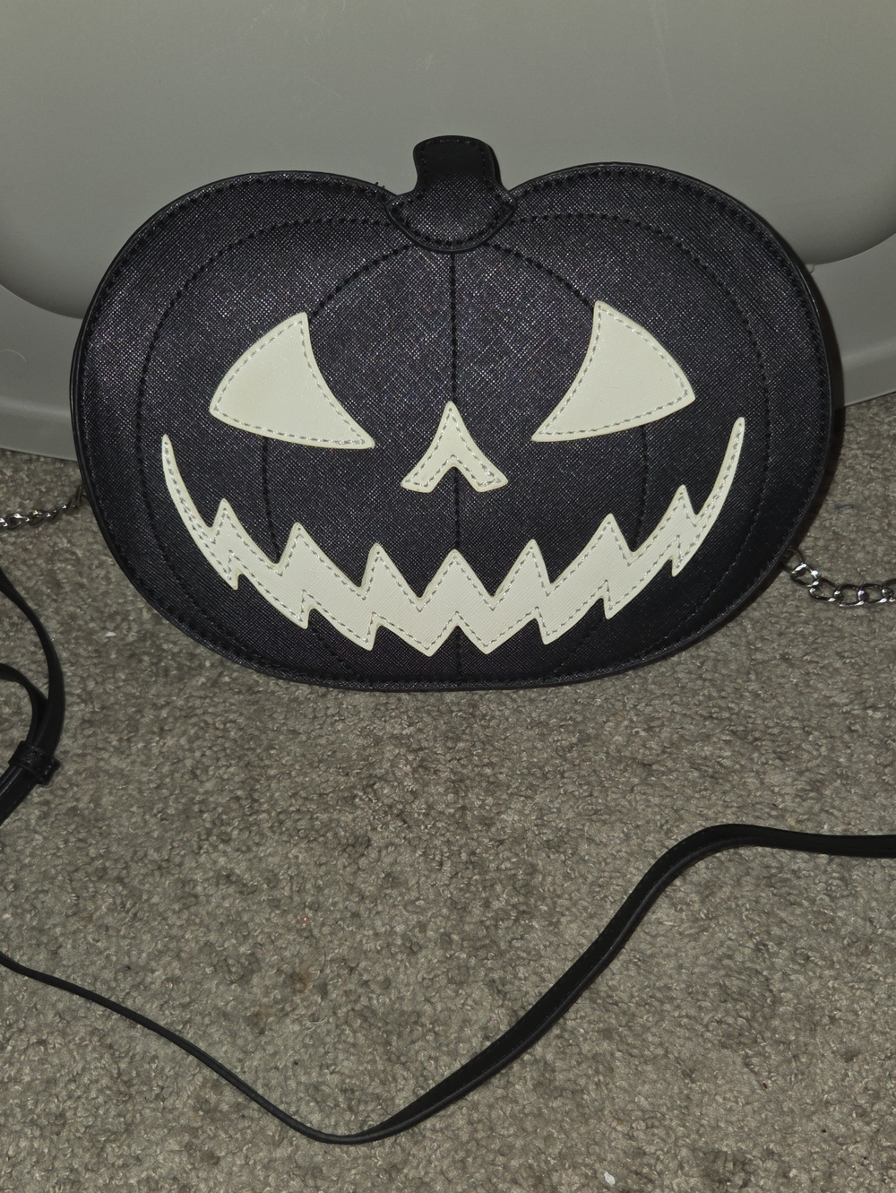 Black Pumpkin Face Halloween Crossbody Bag